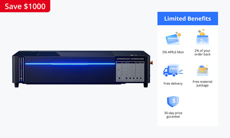 AtomStack Hurricane 55W CO2 Laser Cutter